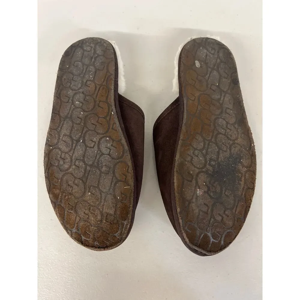 Ugg sz10 dark brown mens scuff slippers shoes slip on slide
